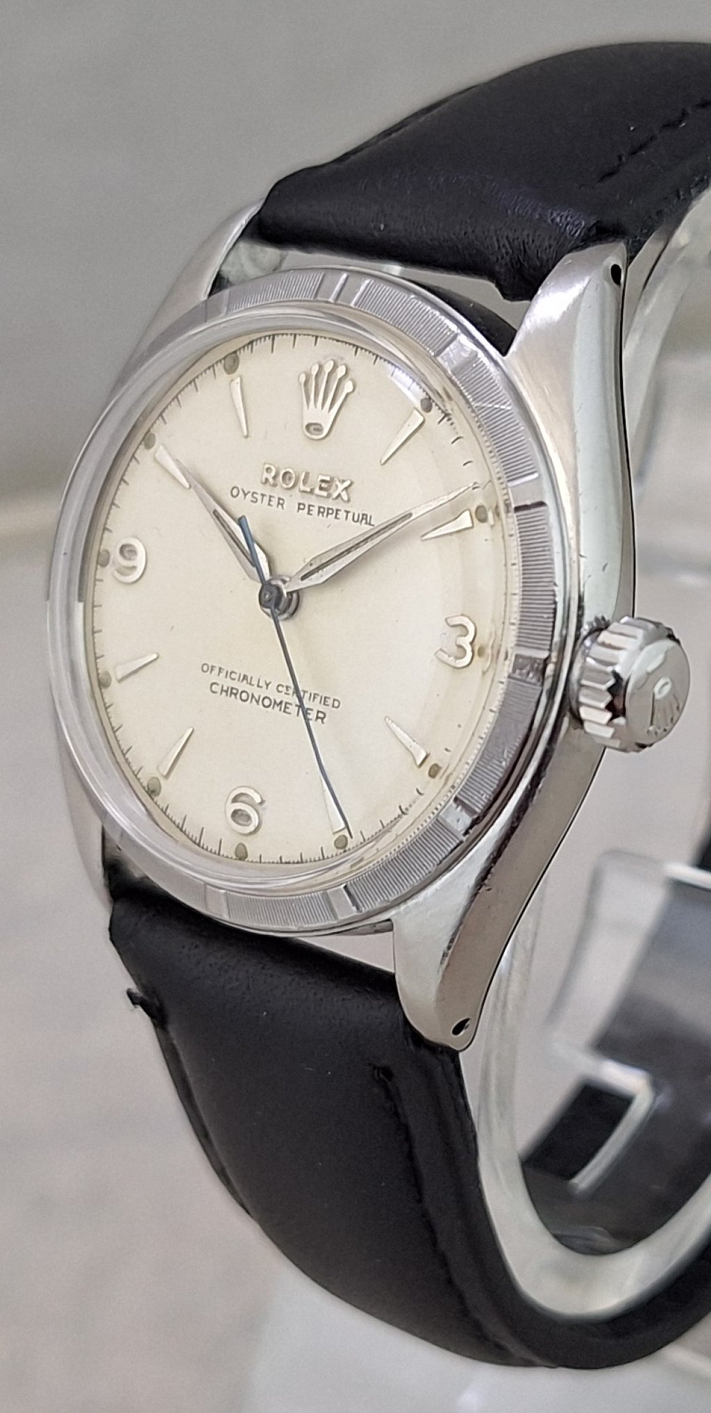 Rolex Oyster Perpetual SS Men's Watch SEMI BUBBLEBACK 6085